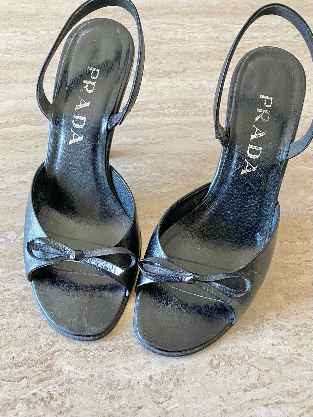 Vintage Prada Bow Slingback Sandal Heels - Picture 5 of 9